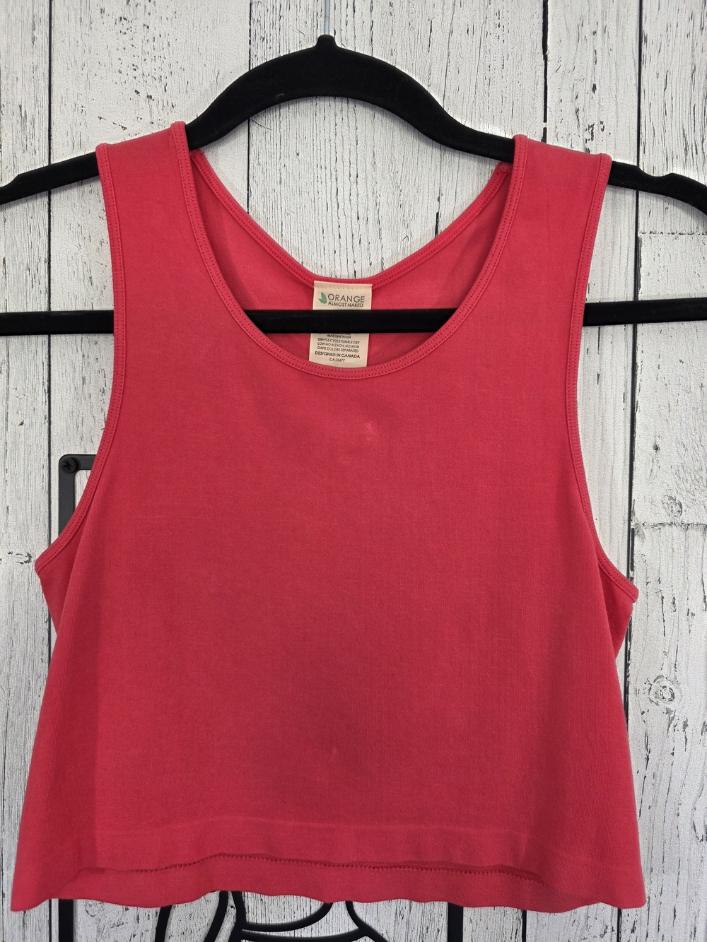 Orange Fashion Bamboo Crop Tank Top Coral One Size NWT Resortwear Vacation
